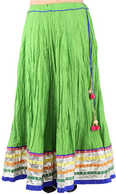 

ARYA The Design Gallery Self Design Women's Regular Light Green Skirt, Parrot green