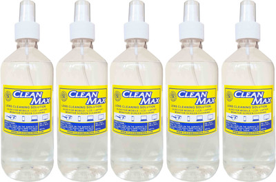 

Cleanmax cleaning solution for Mobiles/Laptops/Lcd Monitors & Electronic boards. Lens Cleaner(1000 ml, No Cloth inch, Pack of 5)