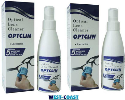

West Coast Optclin Optical Lens Cleaner For Spectacles With 5 Microfiber Cloths Cleaning Solution(100 ml)