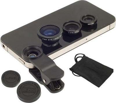 

Everything Imported Universal 3 in 1 Cell Phone Camera Lens KitBlack Mobile Phone Lens(Wide and Macro)