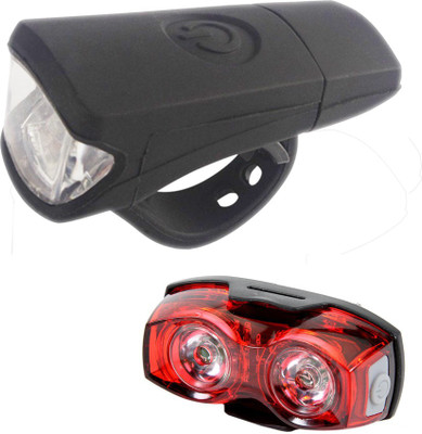 

Dark Horse Imported Bicycle Front Light 3 Watt USB Silicon Rechargeable & 1 Watt 3 Mode Twin Eye Battery Rear Light Combo LED Front Rear Light Combo(Black, Red)