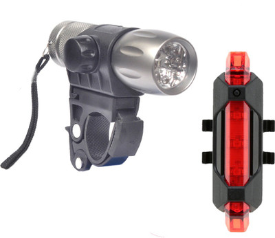 

Dark Horse Imported 9 LED Bicycle Front Light & 5 LED USB Rechargeable Rear Light Combo LED Front Rear Light Combo(Grey, Red)
