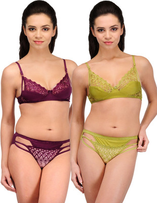 

Urbaano Wedding Lingerie Set, Purple & green