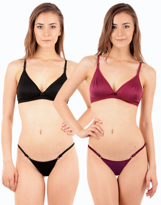 

Urbaano Casual Lingerie Set, Black & purple