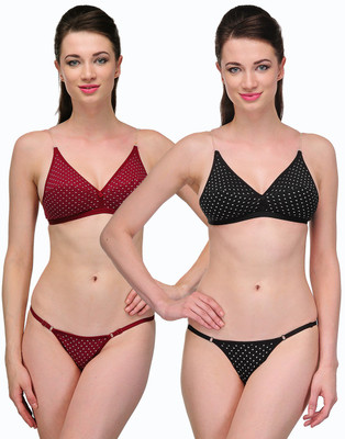 

Urbaano Party Lingerie Set, Black & maroon