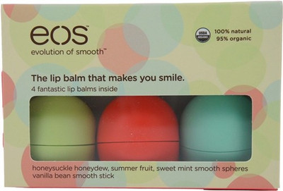 

Eos Organic Lip Balm Fruity, Vanilla, Honey, Mint(Pack of: 3, 25 g)