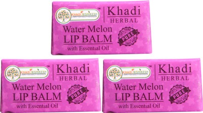 

Khadi Rishikesh Herbal Pack of 3 Lip Balm Water Melon(Pack of: 3, 8 g)