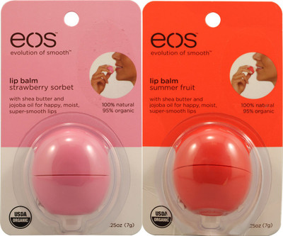 

Eos Pack of 2 Strawberry, Summer Fruit(14 g)