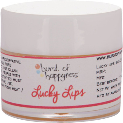 

Burst of Happyness Lucky, Vegan, Natural Lip Balm with Raw Cocoa Butter & Almond Oil Grapefruit(Pack of: 1, 10 g)