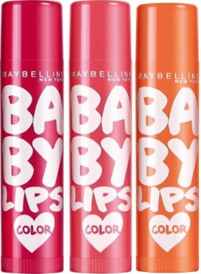 

Maybelline Baby Lips - Pack of 3 Cerry Kiss, Pink, Coral Flush(Pack of: 3, 4 g)