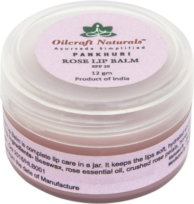 

Oilcraft Naturals Rose Lip Balm SPF Rose(12 g)