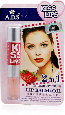

ADS 2IN1 STRAWBERRY CRUSH LIP BALM + Lip Oil with Liner & Rubber Band Strawberry(Pack of: 1, 4.5 g)