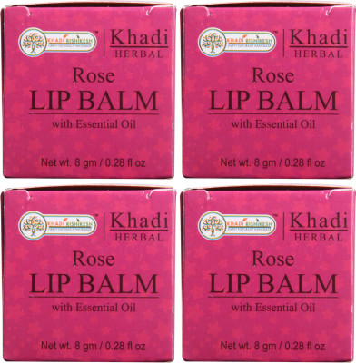 

Khadi Rishikesh Herbal Pack of 4 Lip Balm Rose(Pack of: 4, 8 g)