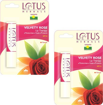 

Lotus Velvety Rose Lip Balm Pack of 2 Natural(Pack of: 2, 4 g)