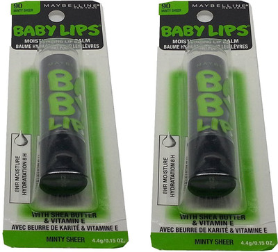

Maybelline New York Baby Lips Moisturizing Lip Balm Electro Collection 90 Minty Sheer 2 Pcs Natural(Pack of: 2, 4.4 g)