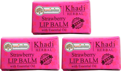 

Khadi Rishikesh Herbal Pack of 3 Lip Balm Strawberry(Pack of: 3, 8 g)
