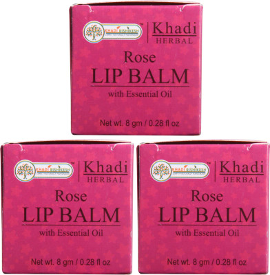 

Khadi Rishikesh Herbal Pack of 3 Lip Balm Rose(Pack of: 3, 8 g)