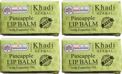 Khadi Rishikesh Herbal Pack of 4 Lip Balm Pineapple(Pack of: 4, 8 g)