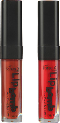Bonjour Paris Kiss Proof Pur Matte Lip Gloss(12 ml, Tan 04, Dark Red 07)