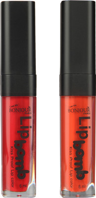 

Bonjour Paris Kiss Proof Pur Matte Lip Gloss(12 ml, Dark Red 07, Brick Orange 15)