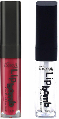 

Bonjour Paris Kiss Proof Pur Matte Lip Gloss(12 ml, Wine 12, Top Coat 17)
