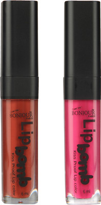 

Bonjour Paris Kiss Proof Pur Matte Lip Gloss(12 ml, Tan 04, Fuchsia 09)