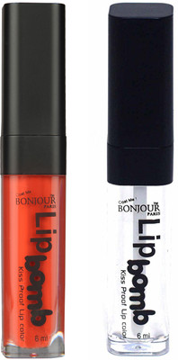 Bonjour Paris Kiss Proof Pur Matte Lip Gloss(12 ml, Brick Orange 15, Top Coat 17)