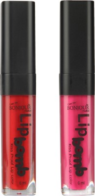 

Bonjour Paris Kiss Proof Pur Matte Lip Gloss(12 ml, Red 02, Fuchsia 09)