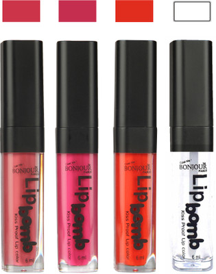 

Bonjour Paris Matte Lipstick(24 ml, Nute-Fuchsia-Fire Orange-Top Coat)