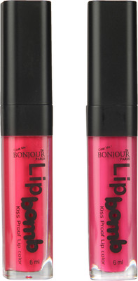 

Bonjour Paris Kiss Proof Pur Matte Lip Gloss(12 ml, Pink 05, Fuchsia 09)