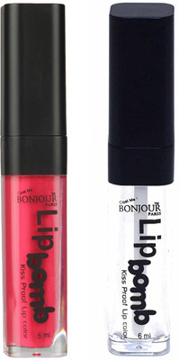 

Bonjour Paris Kiss Proof Pur Matte Lip Gloss(12 ml, Pink 05, Top Coat 17)