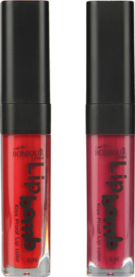 

Bonjour Paris Kiss Proof Pur Matte Lip Gloss(12 ml, Dark Red 07, Wine 12)