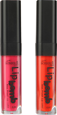 

Bonjour Paris Kiss Proof Pur Matte Lip Gloss(12 ml, Pink 05, Fire Orange 10)