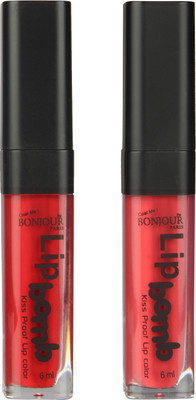 

Bonjour Paris Kiss Proof Pur Matte Lip Gloss(12 ml, Dark Red 07, Irresistble Pink 14)