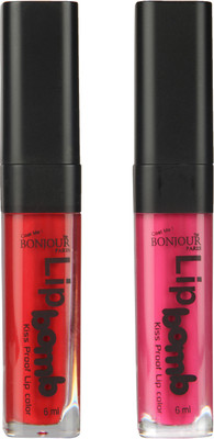 

Bonjour Paris Kiss Proof Pur Matte Lip Gloss(12 ml, Dark Red 07, Fuchsia 09)
