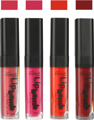 

Bonjour Paris Matte Lipstick(24 ml, Nute-Fuchsia-Fire Orange-Brown)