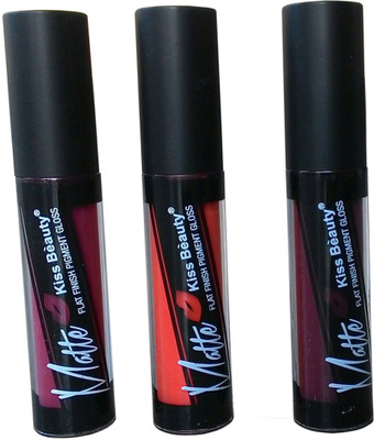 

Kiss Beauty Flat Matte Finish Pigmented Lip Gloss(24 ml, Multicolour)
