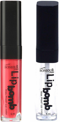 

Bonjour Paris Kiss Proof Pur Matte Lip Gloss(12 ml, Peach 08, Top Coat 17)
