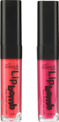

Bonjour Paris Kiss Proof Pur Matte Lip Gloss(12 ml, Peach 08, Fuchsia 09)