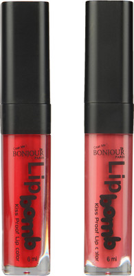 

Bonjour Paris Kiss Proof Pur Matte Lip Gloss(12 ml, Dark Red 07, Wild Blush 16)
