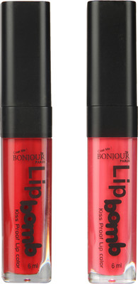 

Bonjour Paris Kiss Proof Pur Matte Lip Gloss(12 ml, Dark Red 07, Peach 08)