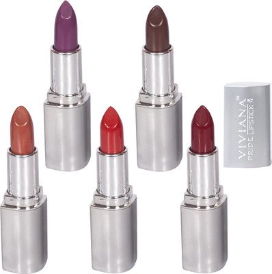 

Viviana Set of 5 Silver Lipsticks(Lipstick: VSL013,VSL015,VSL018,VSL043,VSL048, 4.2 g)