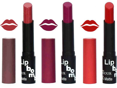 

Bonjour Paris Super Matte Lipstick Combo 195(Multicolor,, 10.5 g)