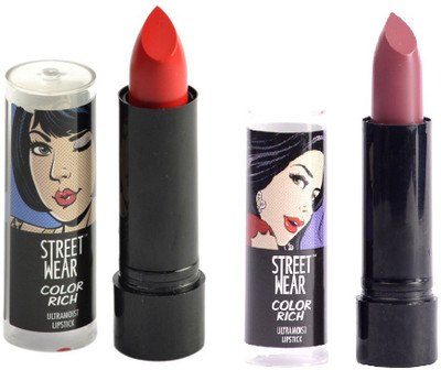 

Street Wear Fire Ex & PS Sexy Setof2 Lipstick(Multicolor, 4 g)