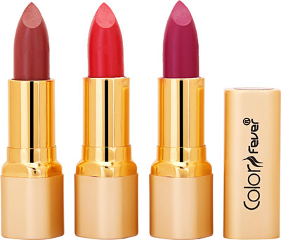 

Color Fever Non Transfer Premium Soft Matte Lipstick Set of 3 ( Mauve Red Purple Colors) 078(Multicolor, 12.6 g)