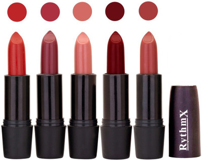 Rythmx Hi-Defination Matte Lipstick (Pack of 5) 2185(Multicolor,, 20 g)