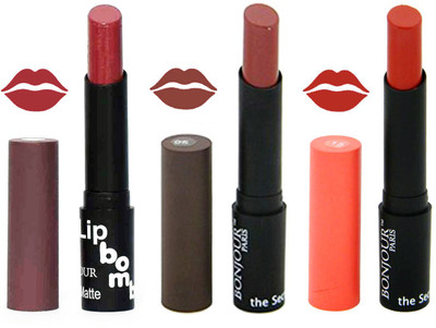 

Bonjour Paris Super Matte Lipstick Combo 124(Multicolor,, 10.5 g)