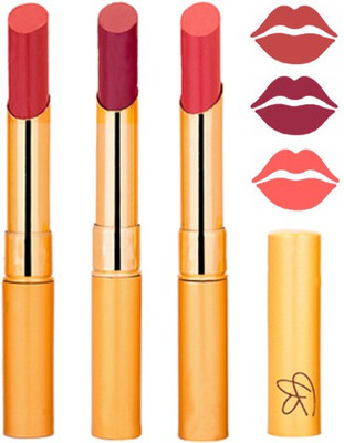 

Rythmx Mauve+Plum Purple+Peach Color Lipstick Combo 338(Multicolor,)