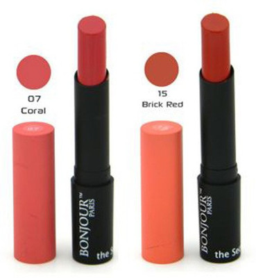 

Bonjour Paris Color Cap Matt Lipstick(Red, Pink, 8.4 g)