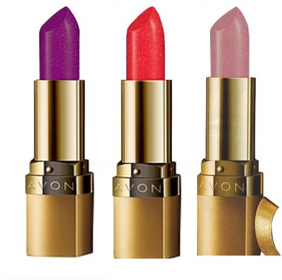

Avon Ultra Color Goldshine Lipstick (set of 3 of 3.8g each)(Golden Plum, Goldshine Red, Golden Rose, 11.4 g)